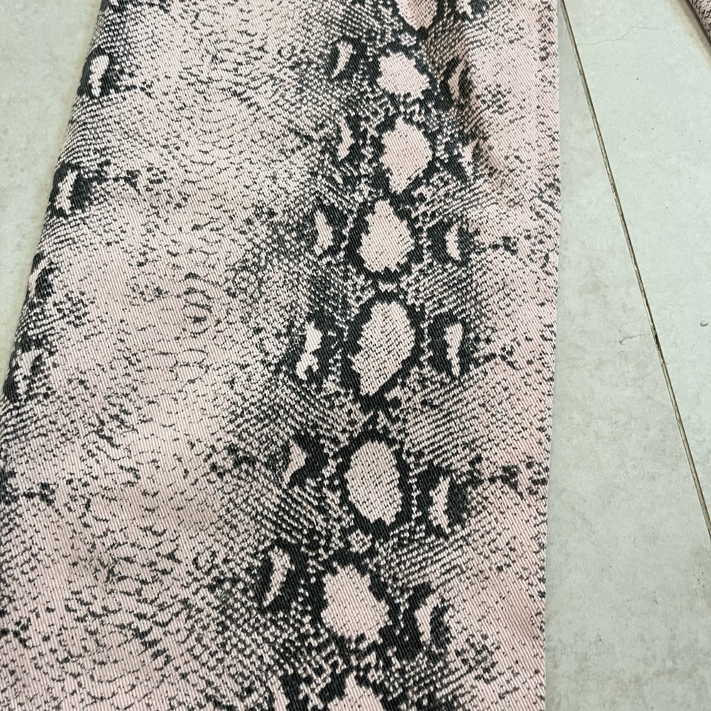Pink Python Distressed Jeans - image 6